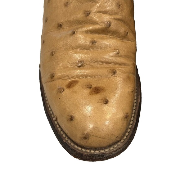Men’s Justin Tan Ostrich Roper Boots SZ 6 - Picture 3 of 9